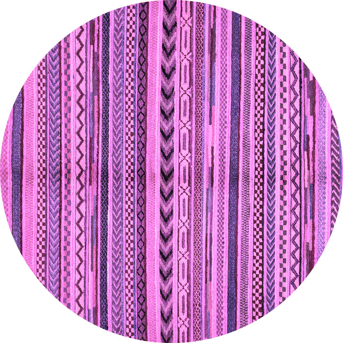 Round Machine Washable Abstract Purple Modern Area Rugs, wshabs2179pur