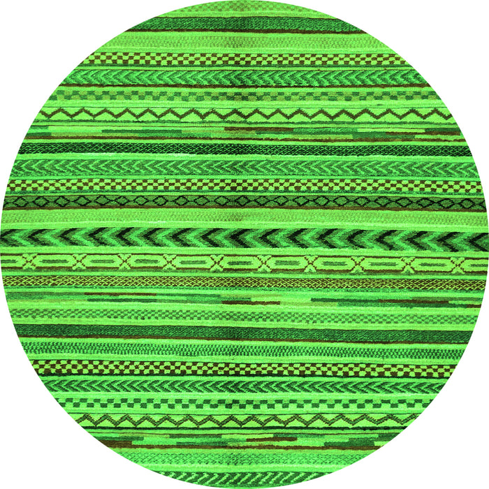 Round Abstract Green Modern Rug, abs2179grn