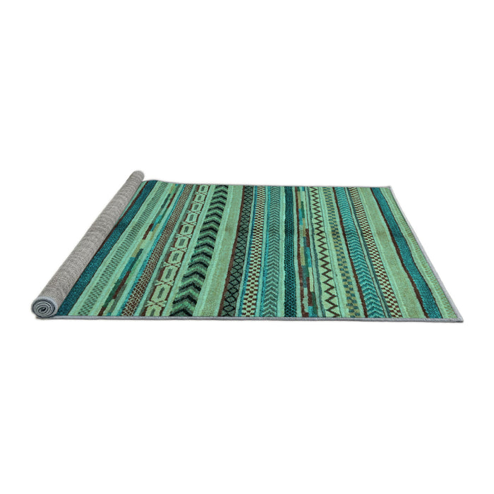 Sideview of Machine Washable Abstract Light Blue Modern Rug, wshabs2179lblu