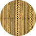 Round Abstract Brown Modern Rug, abs2179brn