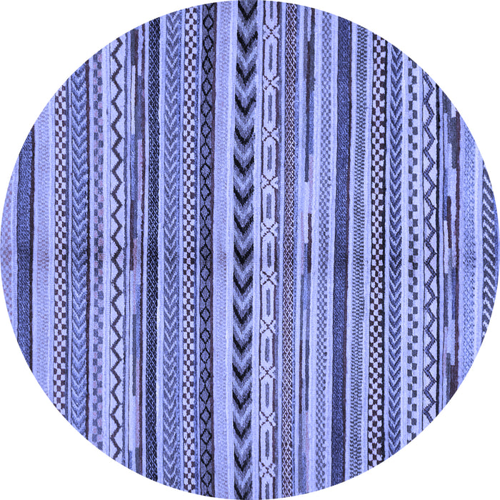 Round Abstract Blue Modern Rug, abs2179blu