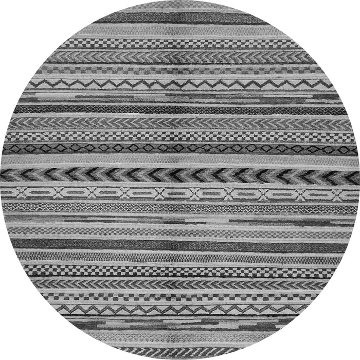 Round Machine Washable Abstract Gray Modern Rug, wshabs2179gry