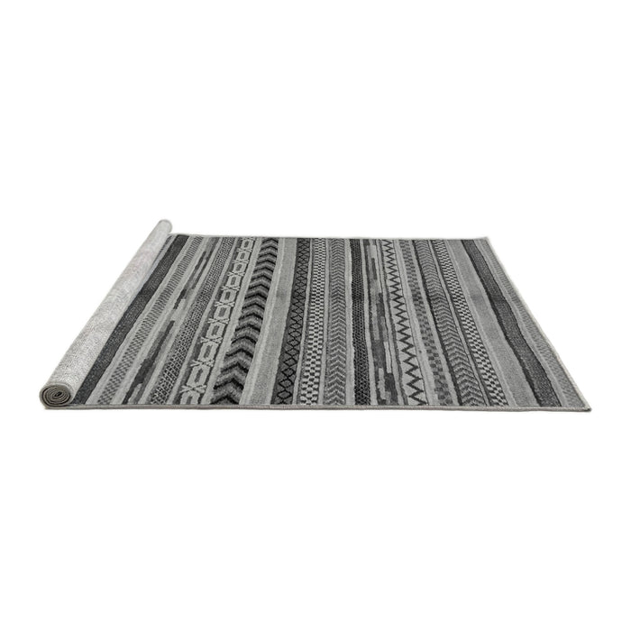Sideview of Machine Washable Abstract Gray Modern Rug, wshabs2179gry