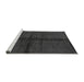 Sideview of Machine Washable Abstract Gray Modern Rug, wshabs217gry