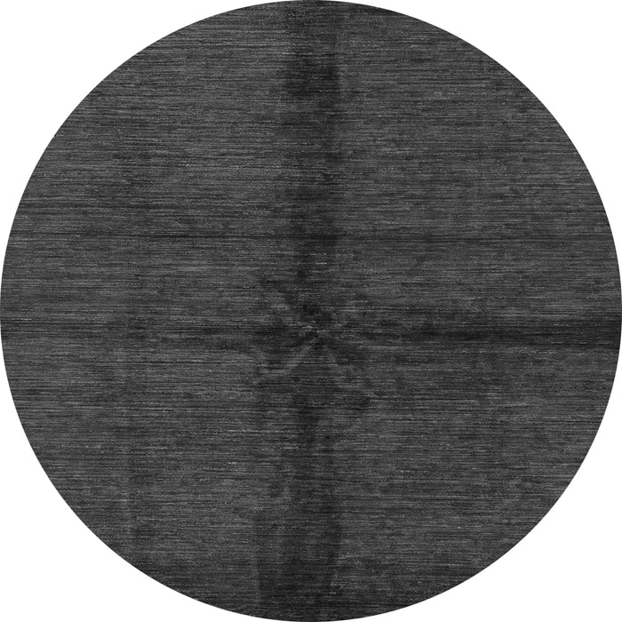 Round Machine Washable Abstract Gray Modern Rug, wshabs217gry