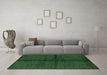 Machine Washable Abstract Emerald Green Modern Area Rugs in a Living Room,, wshabs217emgrn