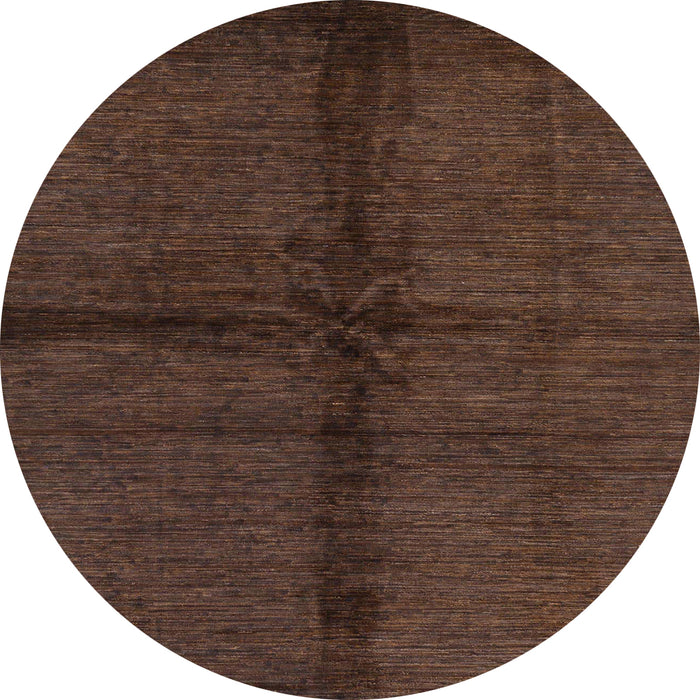 Round Machine Washable Abstract Bakers Brown Rug, wshabs217