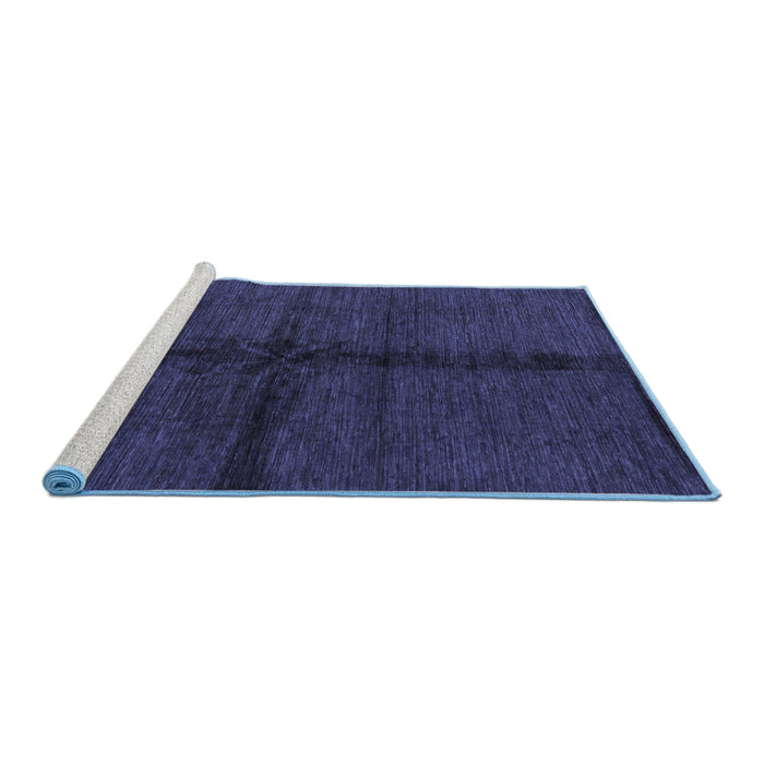 Sideview of Machine Washable Abstract Blue Modern Rug, wshabs217blu