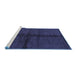 Sideview of Machine Washable Abstract Blue Modern Rug, wshabs217blu