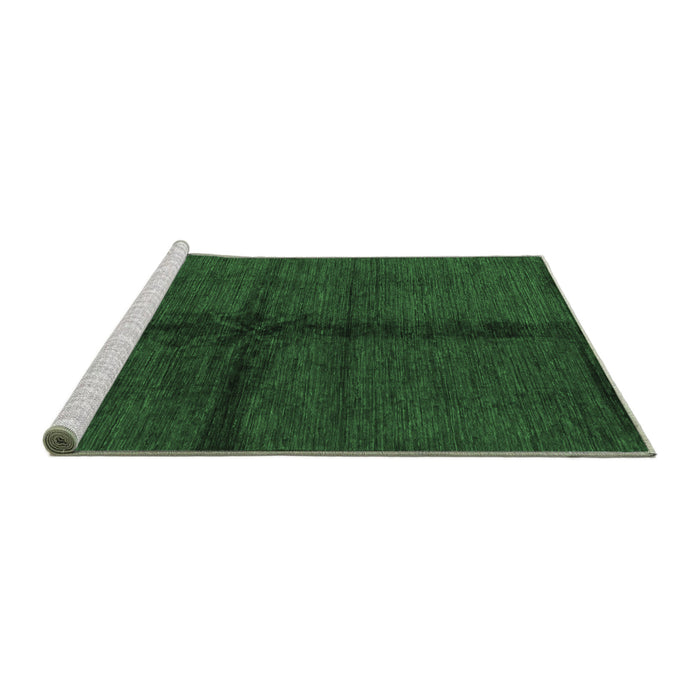 Sideview of Machine Washable Abstract Emerald Green Modern Area Rugs, wshabs217emgrn