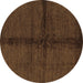 Round Abstract Brown Modern Rug, abs217brn