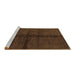 Sideview of Machine Washable Abstract Brown Modern Rug, wshabs217brn