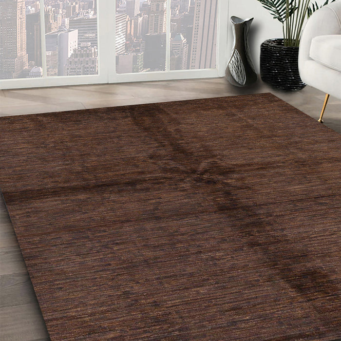 Machine Washable Abstract Bakers Brown Rug in a Family Room, wshabs217