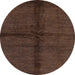 Round Abstract Bakers Brown Modern Rug, abs217