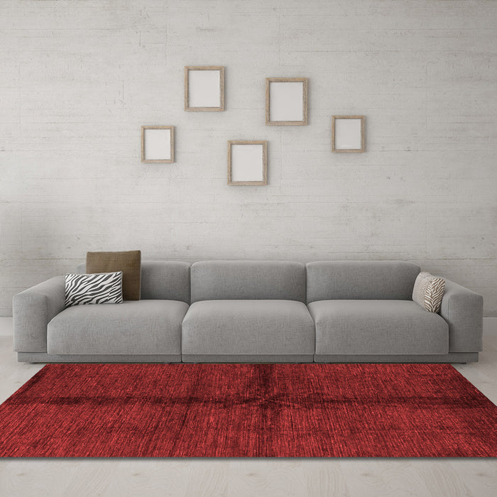 Modern Red Washable Rugs