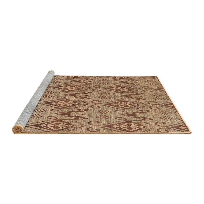 Sideview of Machine Washable Abstract Red Rug, wshabs218