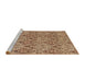 Sideview of Machine Washable Abstract Red Rug, wshabs218