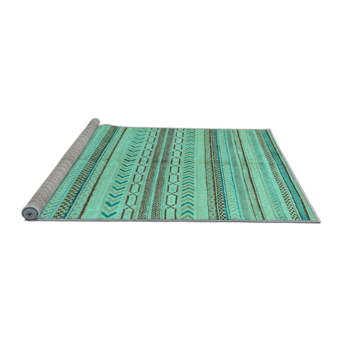 Sideview of Machine Washable Abstract Light Blue Modern Rug, wshabs2180lblu