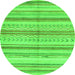 Round Abstract Green Modern Rug, abs2180grn