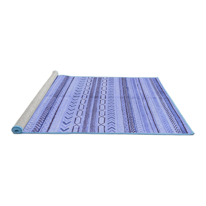 Sideview of Machine Washable Abstract Blue Modern Rug, wshabs2180blu