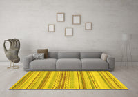 Machine Washable Abstract Yellow Modern Rug, wshabs2180yw