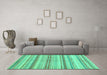 Machine Washable Abstract Turquoise Modern Area Rugs in a Living Room,, wshabs2180turq