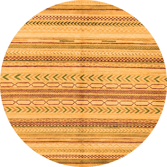 Round Abstract Orange Modern Rug, abs2180org