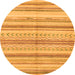 Round Abstract Orange Modern Rug, abs2180org