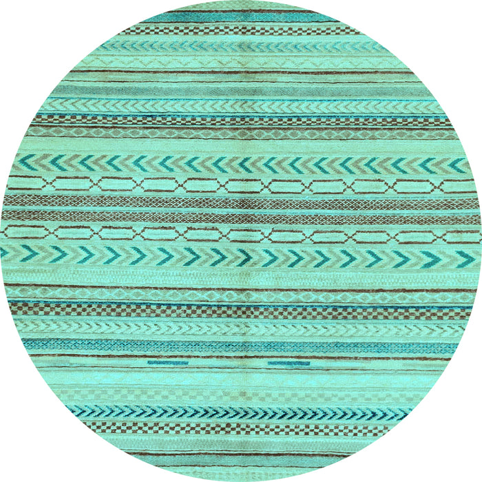 Round Machine Washable Abstract Light Blue Modern Rug, wshabs2180lblu