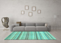 Machine Washable Abstract Light Blue Modern Rug, wshabs2180lblu