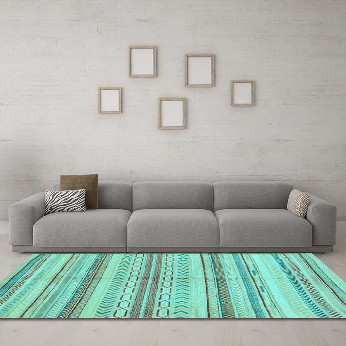 Machine Washable Abstract Light Blue Modern Rug in a Living Room, wshabs2180lblu