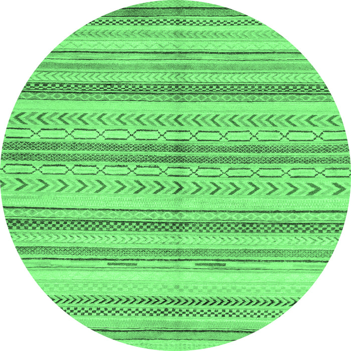 Round Abstract Emerald Green Modern Rug, abs2180emgrn