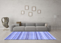 Machine Washable Abstract Blue Modern Rug, wshabs2180blu