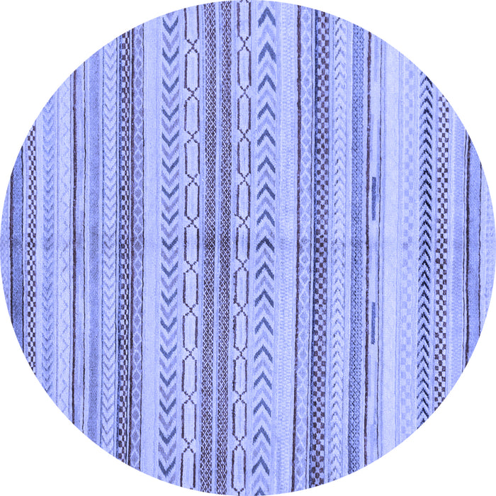 Round Abstract Blue Modern Rug, abs2180blu