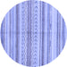 Round Abstract Blue Modern Rug, abs2180blu