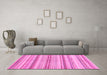 Machine Washable Abstract Pink Modern Rug in a Living Room, wshabs2180pnk