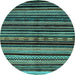 Round Abstract Light Blue Modern Rug, abs2181lblu