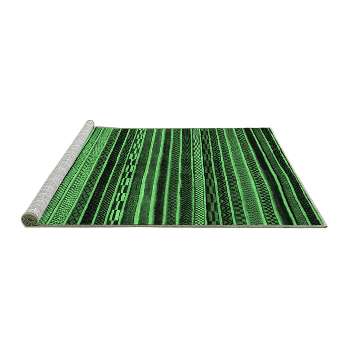 Sideview of Machine Washable Abstract Emerald Green Modern Area Rugs, wshabs2181emgrn