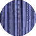 Round Abstract Blue Modern Rug, abs2181blu