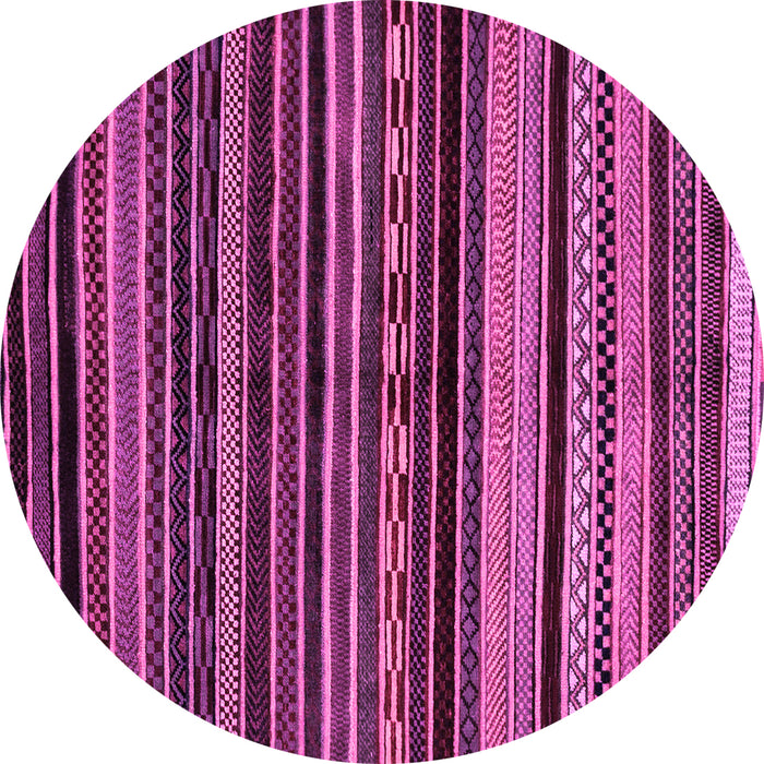 Round Machine Washable Abstract Pink Modern Rug, wshabs2181pnk