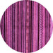 Round Machine Washable Abstract Pink Modern Rug, wshabs2181pnk