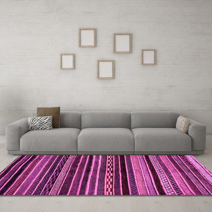 Machine Washable Abstract Pink Modern Rug in a Living Room, wshabs2181pnk