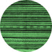 Round Abstract Emerald Green Modern Rug, abs2181emgrn