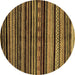 Round Abstract Brown Modern Rug, abs2181brn