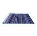 Sideview of Machine Washable Abstract Blue Modern Rug, wshabs2181blu