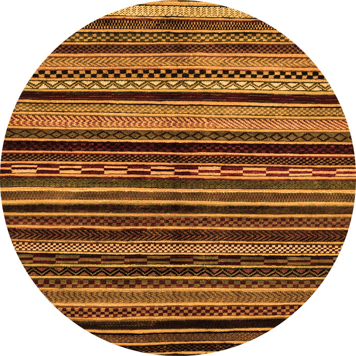 Round Abstract Orange Modern Rug, abs2181org