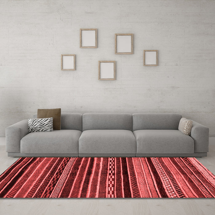 Modern Red Washable Rugs