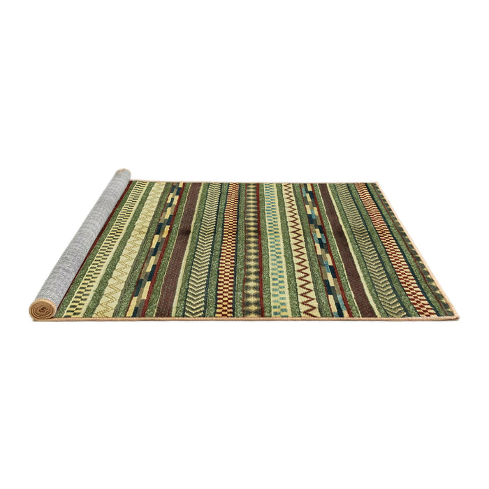 Sideview of Machine Washable Abstract Avocado Green Rug, wshabs2182