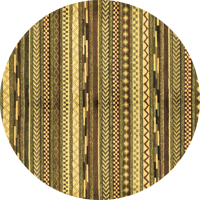 Round Abstract Brown Modern Rug, abs2182brn