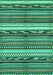 Machine Washable Abstract Turquoise Modern Area Rugs, wshabs2182turq